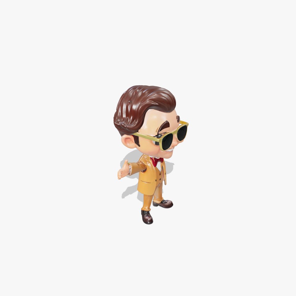 Stylish Young Gentleman D Character Rigged and Animated